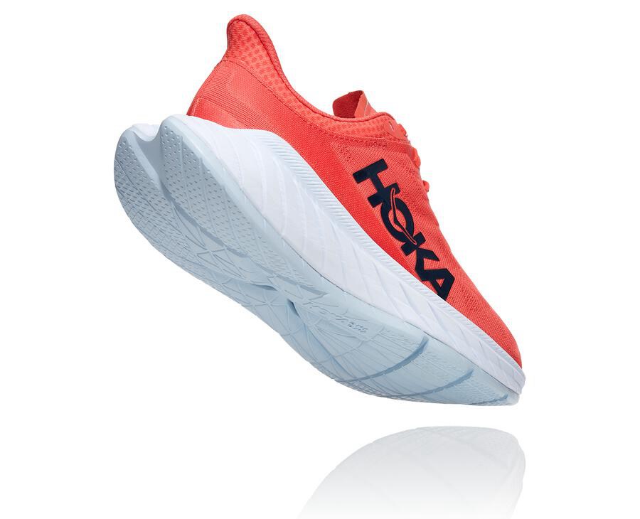 Hoka One One Hardloopschoenen Dames - Carbon X 2 - Rood/Wit - UM6598074